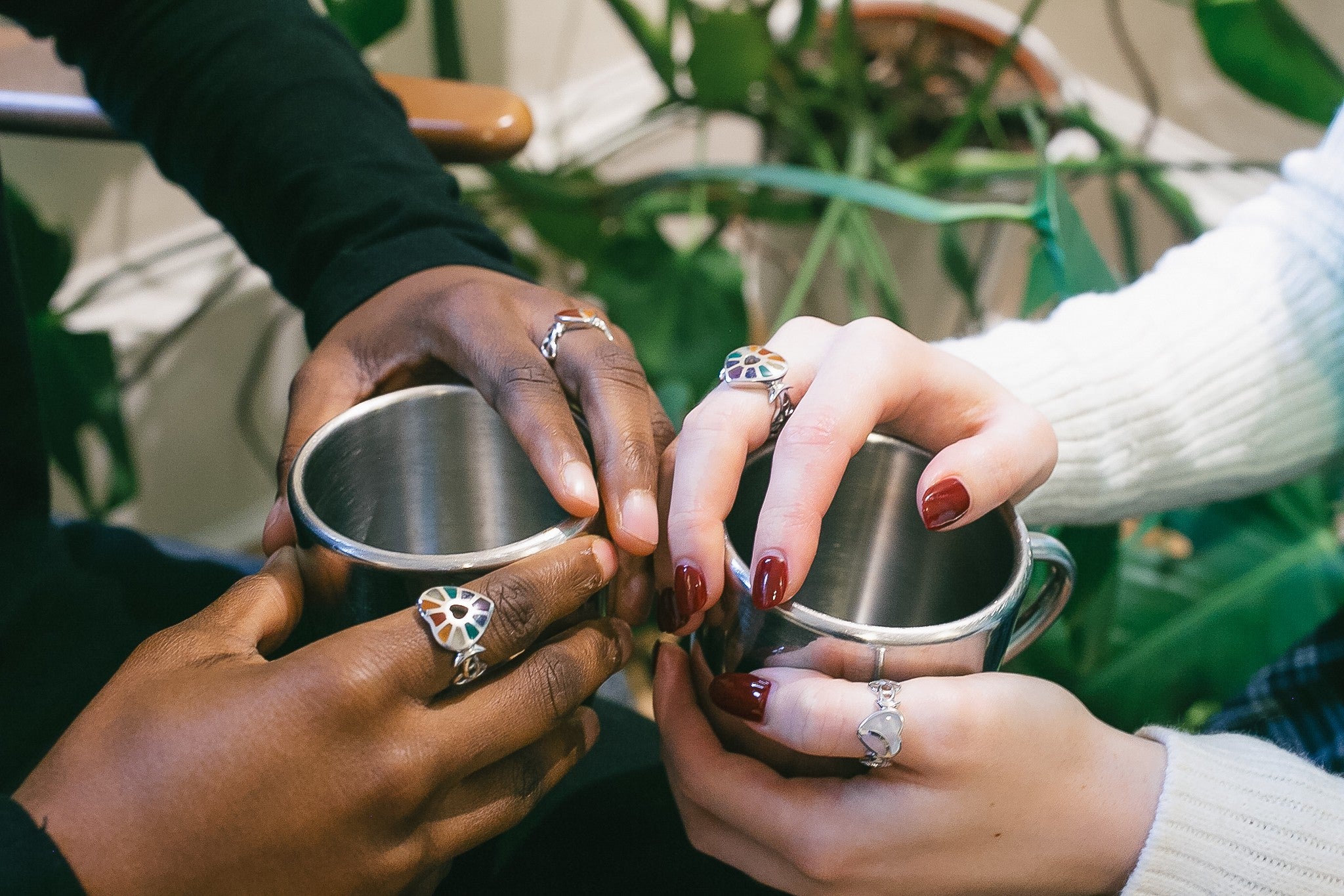 Pearlescent Rose WLW Pride Ring | Sterling Silver & Pink Opal LGBTQ+ Jewelry