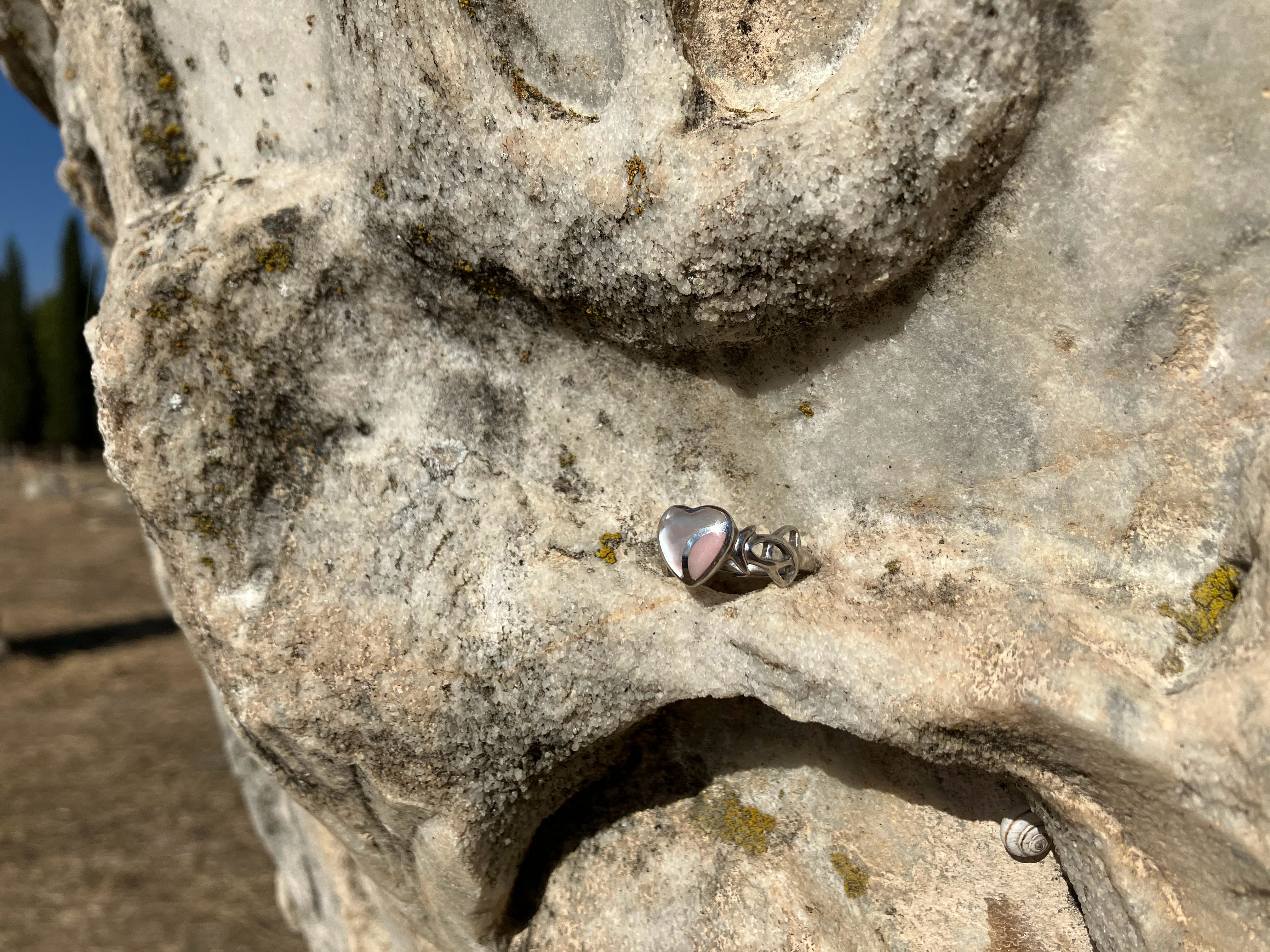 Pearlescent Rose WLW Pride Ring | Sterling Silver & Pink Opal LGBTQ+ Jewelry