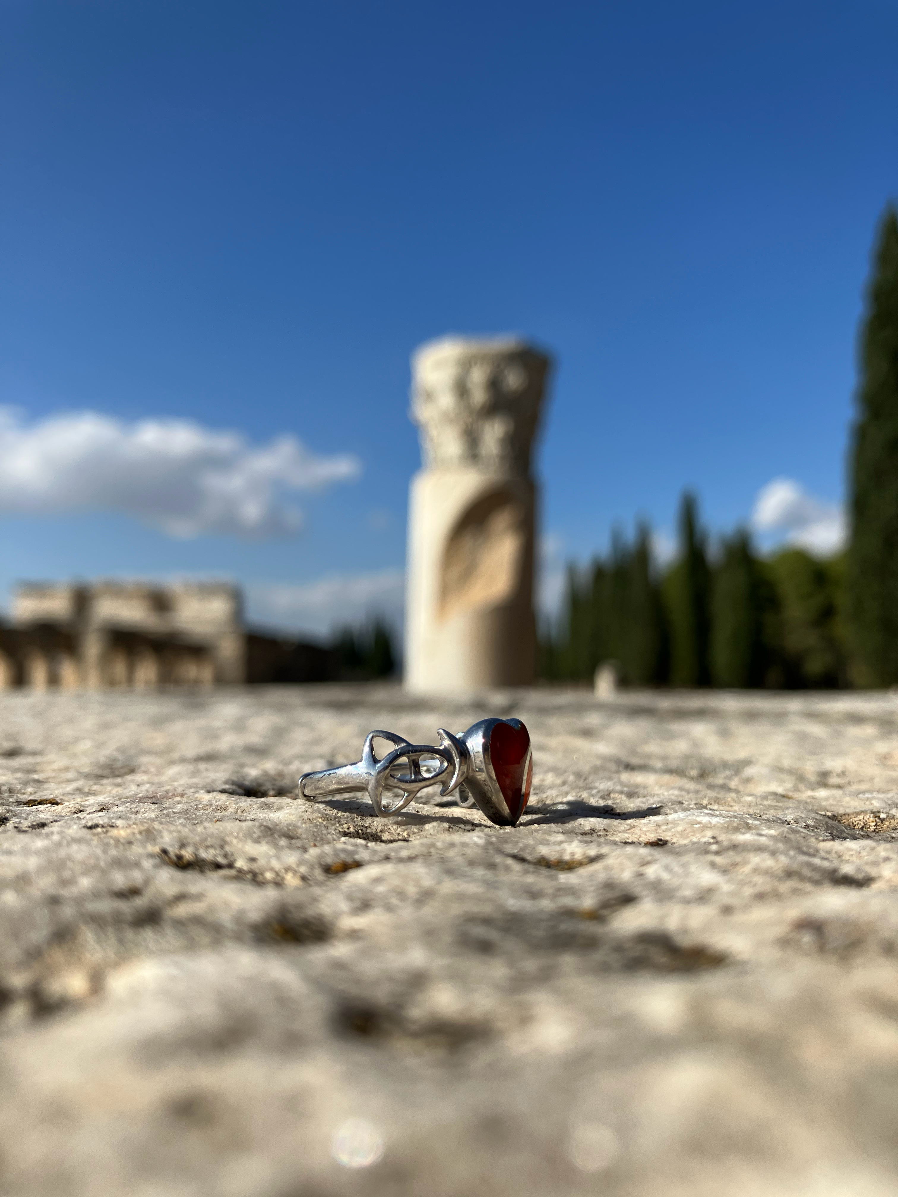 Crimson Embrace WLW Pride Ring | Sterling Silver, Red Agate & Carnelian Lesbian Pride Jewellery