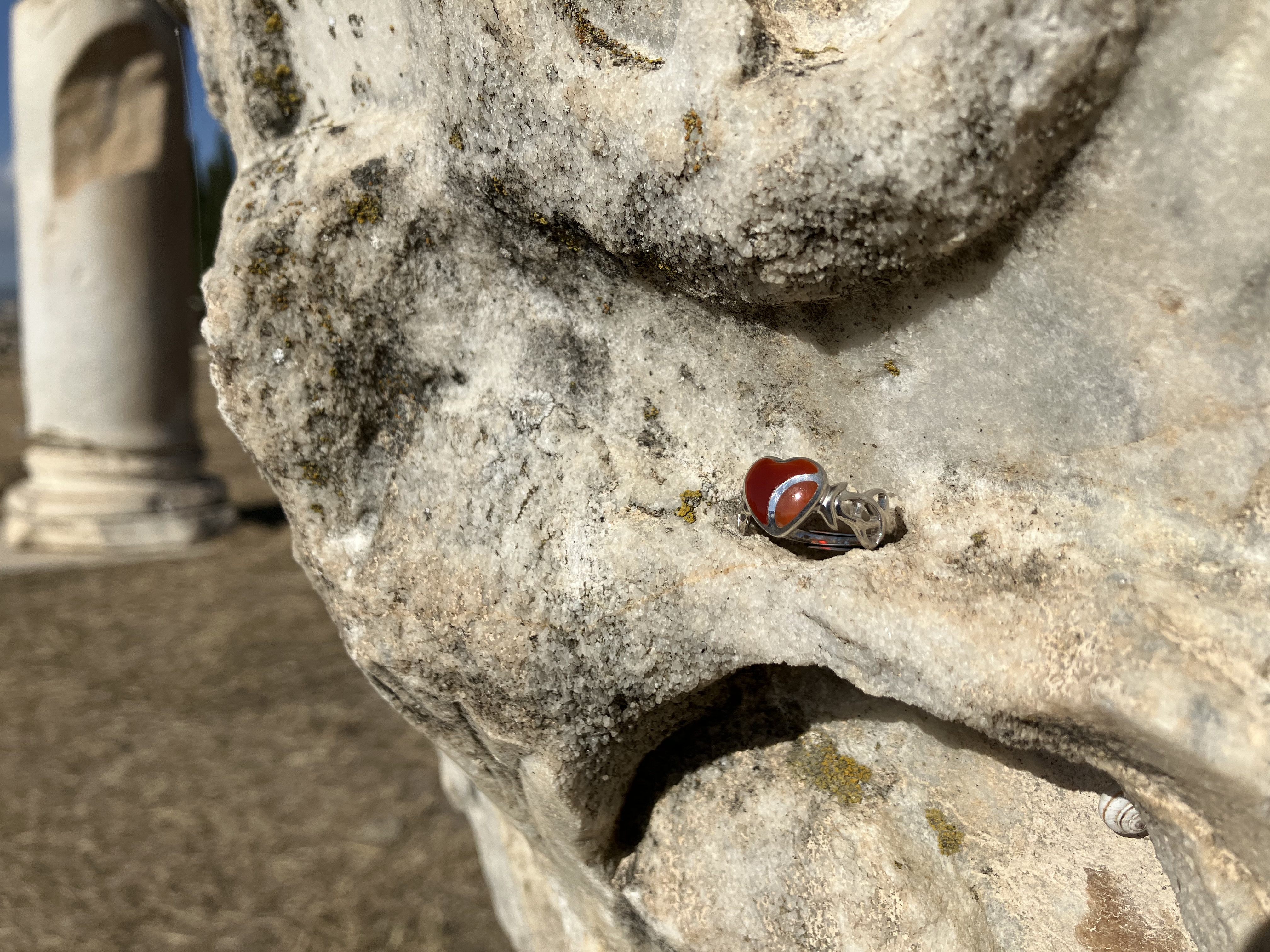 Crimson Embrace WLW Pride Ring | Sterling Silver, Red Agate & Carnelian Lesbian Pride Jewellery