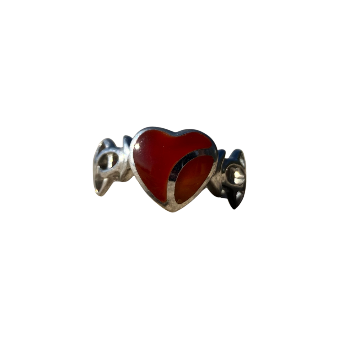 Crimson Embrace WLW Pride Ring | Sterling Silver, Red Agate & Carnelian Lesbian Pride Jewellery